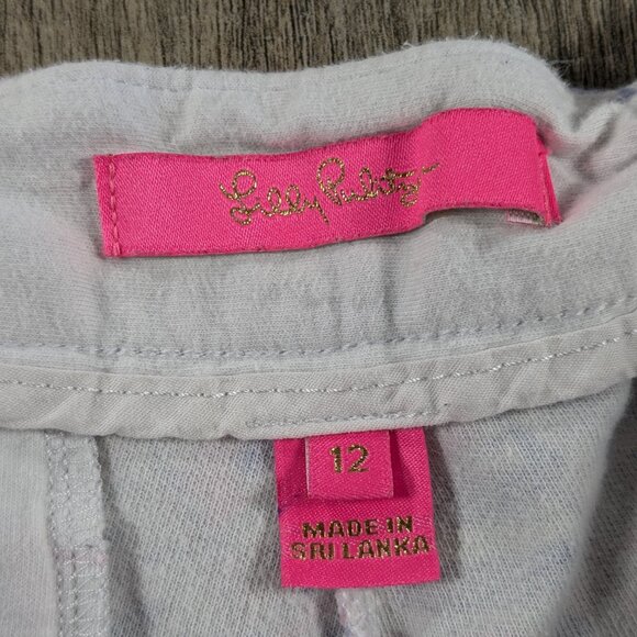 Lily Pulitzer Shorts Womens 12 Multicolor Razberry Buttercup Scallop Trim - Picture 3 of 8